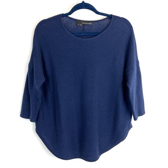 360Cashmere Sweaters - 360Cashmere Sweater Women's S Blue 100% Cashmere Oversized 3/4 Sleeve Pullover